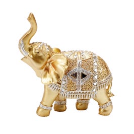 Statueta Elephant, Ella Home, rasina, auriu, 18 cm