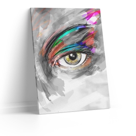 Tablou canvas luminos Ochi colorat, Picma, dualview, panza + sasiu lemn, 60 x 90 cm