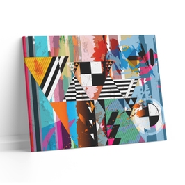 Tablou canvas Triunghiuri in culori, Picma, standard, panza + sasiu lemn, 60 x 90 cm
