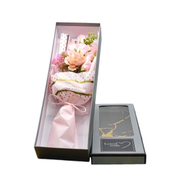 Aranjament flori de sapun D4083, roz, 44 cm