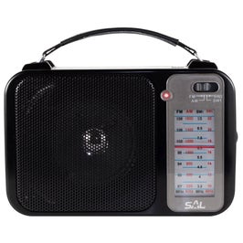 Radio FM / AM / SW portabil SAL RPR 6, 3 W, alimentare pe baterii, iesire casti, LED semnalizare functionare, negru
