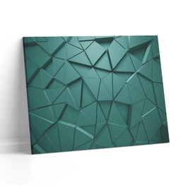 Tablou canvas luminos Triunghiuri verzi, Picma, dualview, panza + sasiu lemn, 60 x 90 cm