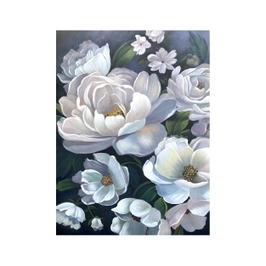 Tablou canvas Flori albe 122 DED-225340, standard, panza + sasiu lemn, 60 x 80 cm