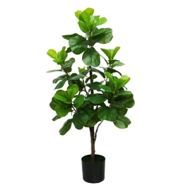Planta artificiala fara ghiveci D4271, plastic + lemn, verde, 100 cm