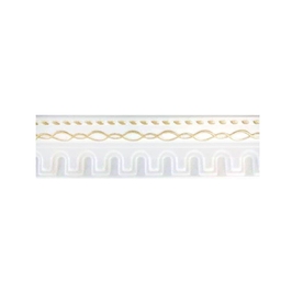Bagheta decorativa polistiren CM19, retro, alb + auriu, 200 x 9.5 x 9.5 cm