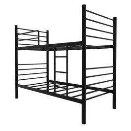 Pat dormitor Vivi, 2 persoane, supraetajat, negru, 90 x 200 cm, 1C