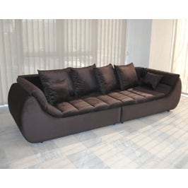 Canapea extensibila 4 locuri Party, cu lada, maro, 300 x 105 x 75 cm, 4C