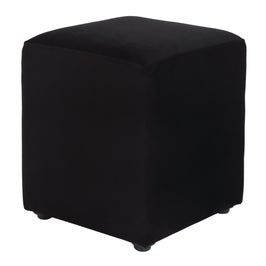 Taburet Cube tip cub, fix, patrat, stofa, negru, 38 x 38 x 45 cm, 1C