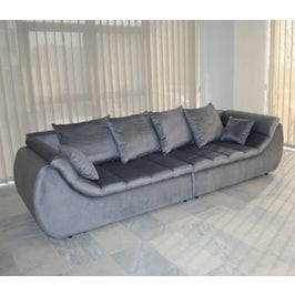 Canapea extensibila 4 locuri Party, cu lada, gri, 300 x 105 x 75 cm, 4C