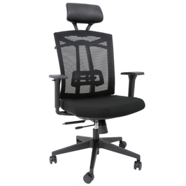 Scaun birou ergonomic Kobe-H, rotativ, stofa + mesh, negru