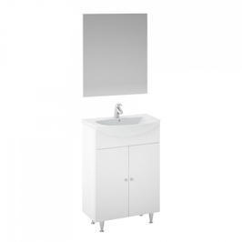 Masca baie + lavoar + oglinda Martplast Start 550, cu usi, alb, 55 x 78 x 42.5 cm