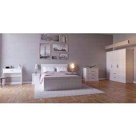 Dormitor complet Roma D3 cu pat 160, alb mat, 6 piese, 12C