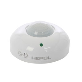 Senzor de miscare Hepol, interior (IP20), alb, 360 grade
