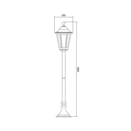 Stalp de iluminat ornamental London 6110C, 1 x E27, H 100 cm, cupru