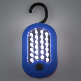 Lampa de lucru 24+3 LED Hoff, 1.5W, cu magnet, carlig, alimentare baterii