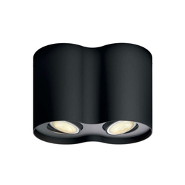 Spot LED inteligent Hue Pillar 5633230P7, 2 x GU10, 2 x 5.5W, lumina calda / rece, orientabil, negru + variator