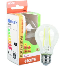 Bec LED filament Hoff clasic A60 E27 8W 900lm lumina calda 2700 K