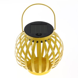 Lampa solara Hoff, borcan cu decoratiuni metalice, H 13 cm, diverse culori