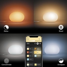 Veioza LED RGB inteligenta Philips Hue Flourish, 9.5W, 800lm, lumina calda / rece / multicolora, dimabila, alba