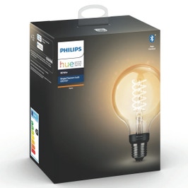 Bec inteligent LED Philips Hue glob G93 E27 7W 550lm lumina calda 2100 K, Wi-Fi, dimabil, cu filament
