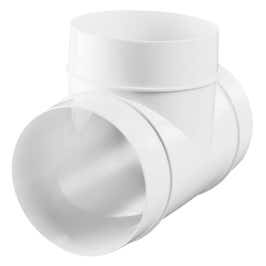 Conector tip T, pentru tub ventilatie, Vents 131P, PVC, D 100 mm