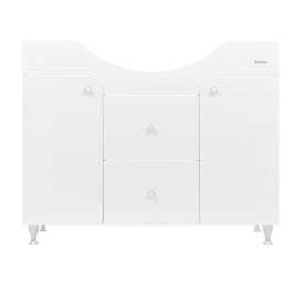 Masca baie pentru lavoar, Arthema Clasic Zenith 140/PC-A2, cu sertare si usi, alba, 100.5 x 33.5 x 83.5 cm