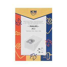 Saci aspirator Philips Oslo, hartie, pachet 6 bucati + 2 filtre