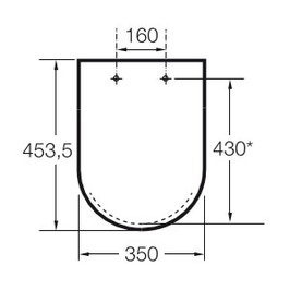 Capac WC din duroplast, Roca Gap A801470004, inchidere standard, 350 x 453.5 mm