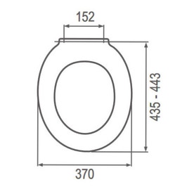 Capac WC din duroplast, Kadda Uniset D3, alb, inchidere soft close, universal, 370 x 435/443 mm
