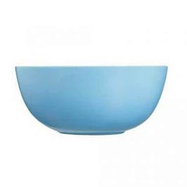 Bol pentru salata Diwali, sticla opal, albastru deschis, 21 cm