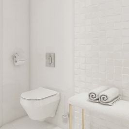 Vas WC suspendat Cersanit Crea S701-212, alb, cu evacuare orizontala, 35.5  x 52 x 38 cm, capac inclus