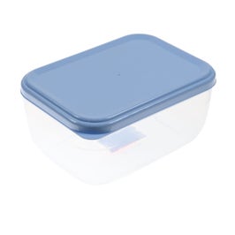 Cutie depozitare alimente Plastina, plastic, dreptunghiulara, transparent + albastru, 1.5 L