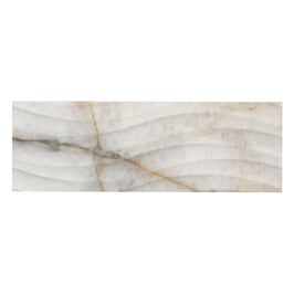 Faianta decor baie / bucatarie Cordoba Onda, rectificata, imitatie marmura, lucioasa, alba, 25 x 75 cm