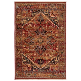 Covor living / dormitor Carpeta Antique 28861-53588, 120 x 145 cm, lana, rosu + bleumarin + maro, dreptunghiular