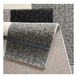 Covor living / dormitor Carpeta Soho 49351-16841, 80 x 150 cm, polipropilena frize, roz prafuit + crem + bleu + gri + negru, dreptunghiular