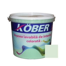 Vopsea lavabila interior, colorata, Kober, menta V8365, 4 L