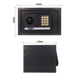 Seif mobila Rottner Atlantis Mini T03336, electronic + cheie, din metal, antracit, 310 x 250 x 200 mm