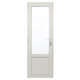 Usa interior / exterior din PVC cu geam termopan 2/3, Far Est tip 2, 3 camere, prag aluminiu, stanga, alb, 67 x 202 cm