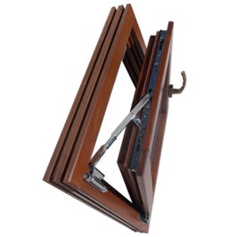 Fereastra lemn termopan, Kobezol, nuc, 58 x 58 cm, dubla deschidere, stanga