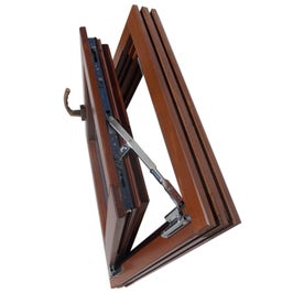 Fereastra lemn termopan, Kobezol, nuc, 58 x 88 cm, dubla deschidere, dreapta