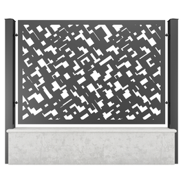 Panou gard aluminiu, din tabla decupata, G24B, negru (RAL 9005), 2000 x 1500 mm