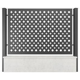 Panou gard aluminiu, din tabla decupata, G40B, negru (RAL 9005), 2000 x 1500 mm