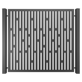Panou gard aluminiu, din tabla decupata, G36C, negru (RAL 9005), 2000 x 1800 mm