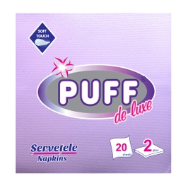 Servetele de masa Puff De Luxe, lila, 2 straturi, 38 x 38 cm, 20 buc / pachet