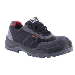 Pantofi de protectie Stenso Desman Pro, cu bombeu metalic, textil + piele velur, gri + negru, S1P, marimea 44