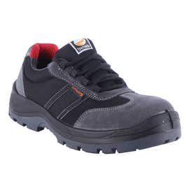 Pantofi de protectie Stenso Desman Pro, cu bombeu metalic, textil + piele velur, gri + negru, S1P, marimea 45