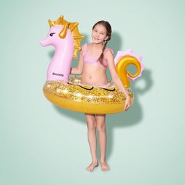 Colac gonflabil pentru inot, copii, cal de mare, Bestway 36305, 115 x 104 x 76 cm