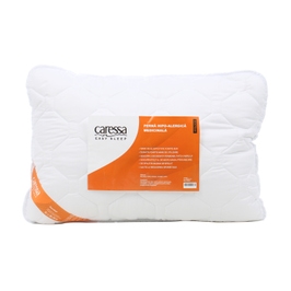 Perna pentru dormit Caressa, hipoalergenica, medicinala, fibra poliester siliconizata + poliester, alb, 50 x 70 cm