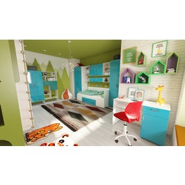 Scaun birou operational pentru copii Carnation, rotativ, mesh, rosu