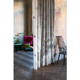 Draperie Mendola Fabrics, model Anemona, Riviera, jacquard, gri-verde, semiopac, 280 cm